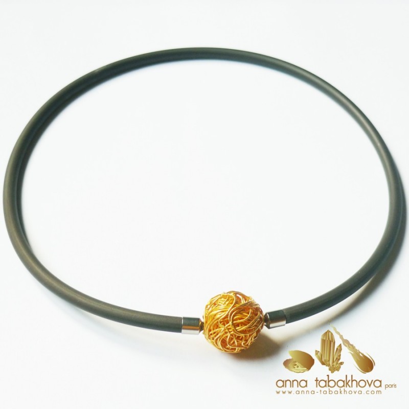 5 mm BROWN Rubber Necklace with a silver gold plated wired clasp (sold separatly)