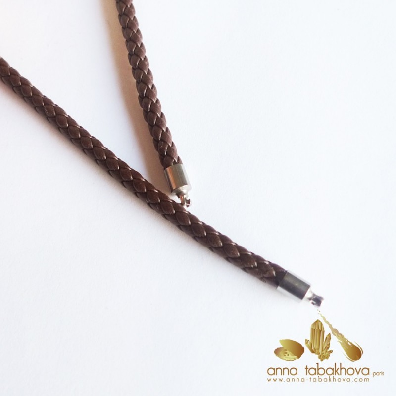 4 mm Braided Leather InterChangeable Necklace in brown