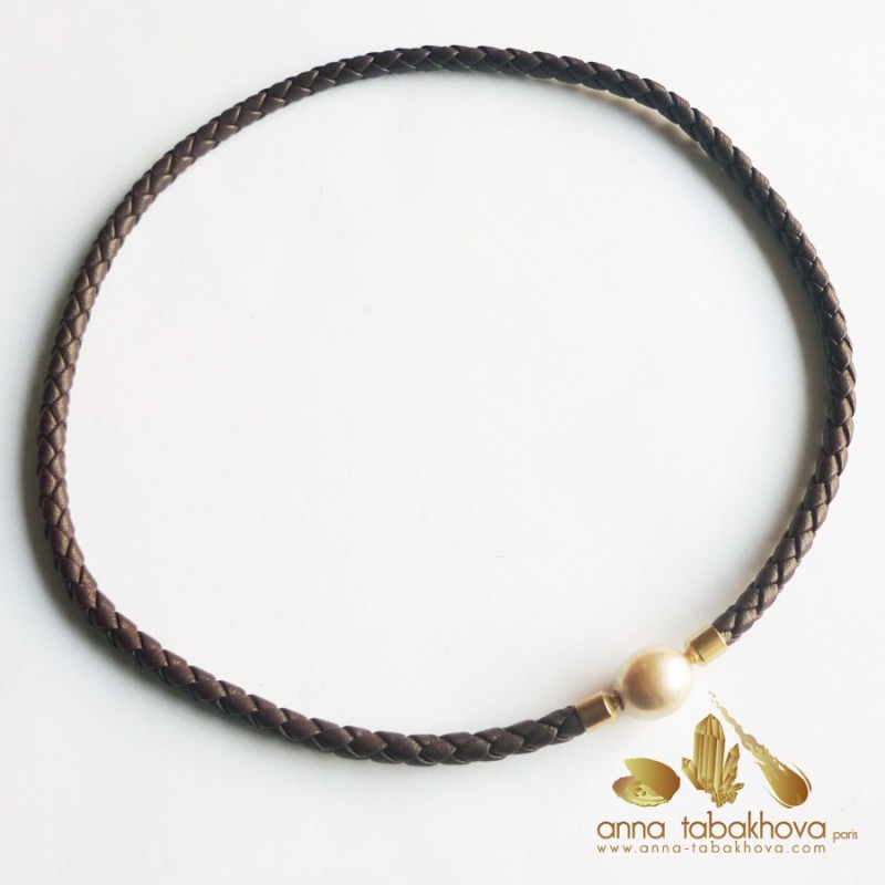 5 mm Braided Leather InterChangeable Necklace with a clasp in a pearl (sold separatly)