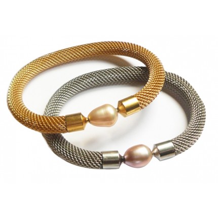 8 mm GOLD PLATED  Mesh Bracelet, one for sale