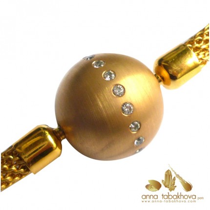 18 mm Frosted Gold Plated Steel Clasp centered with Zirconia