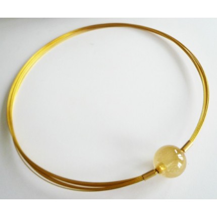 12 steel wire necklace gold plated