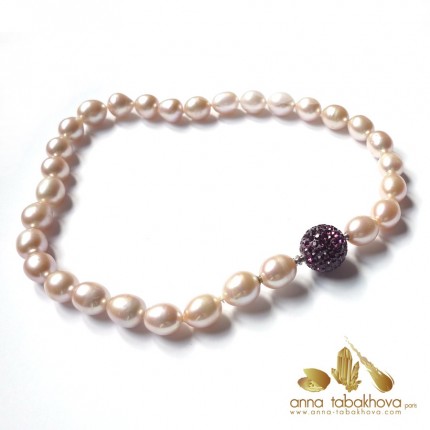 PINK Olive Pearl InterChangeable Necklace with a crystal clasp (sold separatly) .