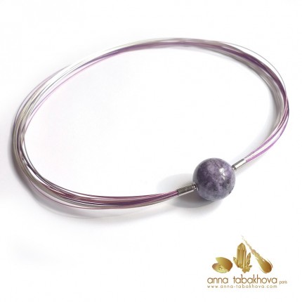 Purple SUGILITE bead as InterChangeable Clasp with a multi wired necklace (sold separatly) .