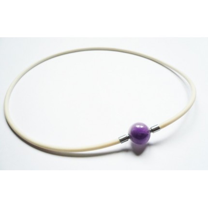 3 mm White Rubber Necklace