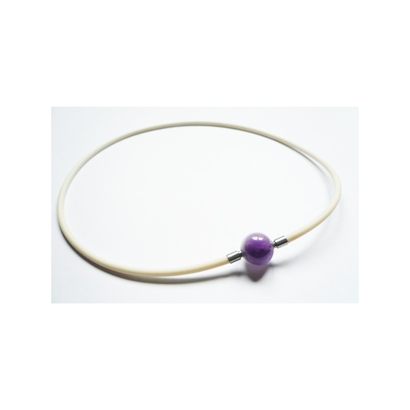 3 mm White Rubber Necklace