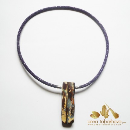4 mm Purple Stingray InterChangeable Necklace with an australian boulder opal clasp pendant