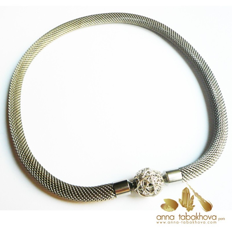 8 mm Steel Mesh InterChangeable Necklace with a silver clasp (sold seperatly)